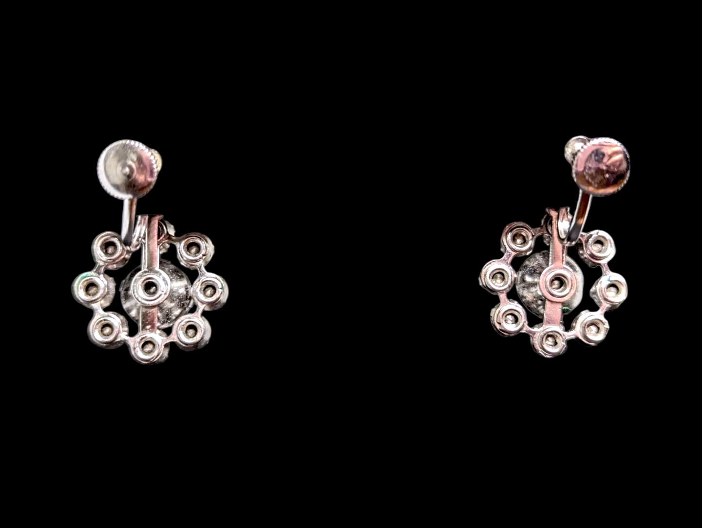 Vintage Kramer of New York Crystal Rhinestone Starburst Cluster Necklace and Earrings Set