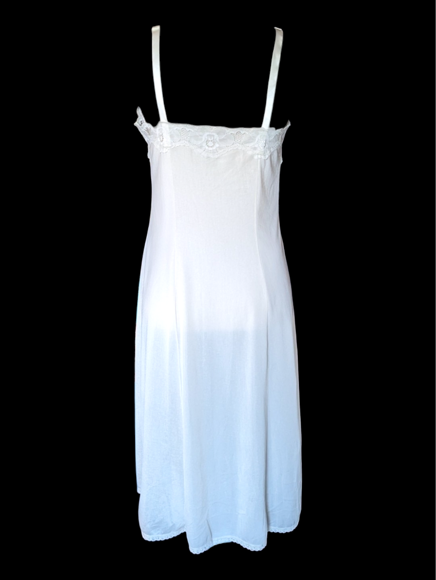 1960s Olga Soft White Nylon Slip Nightgown Dress