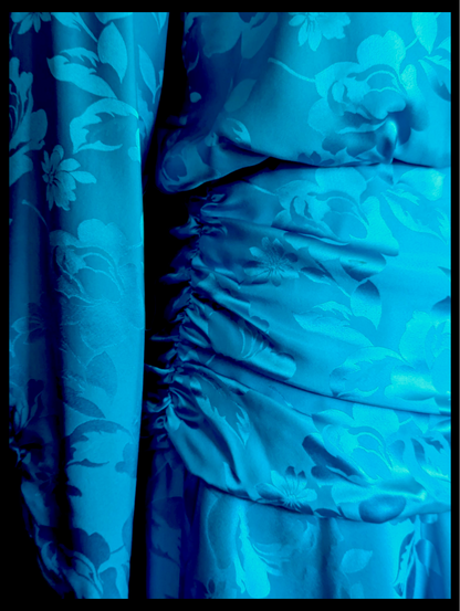 1980s Carol M Studios Silk Turquoise Cocktail Dress