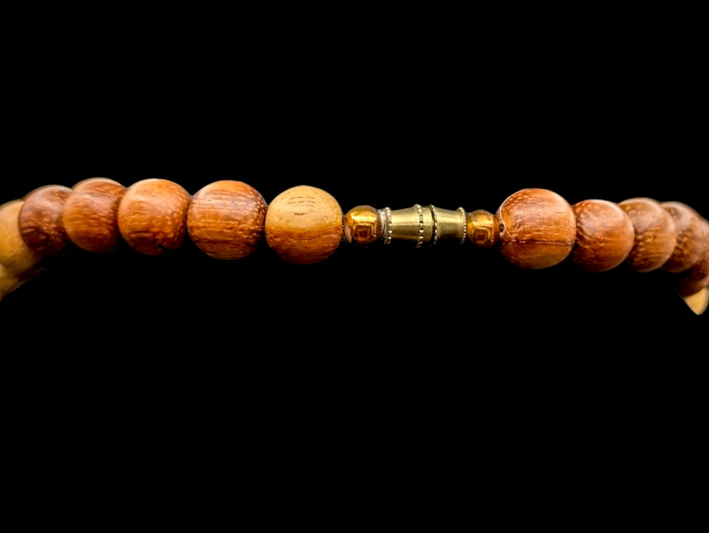 1960s Hand Carved Chunky Wooden Bead Mid-Century Modern Necklace