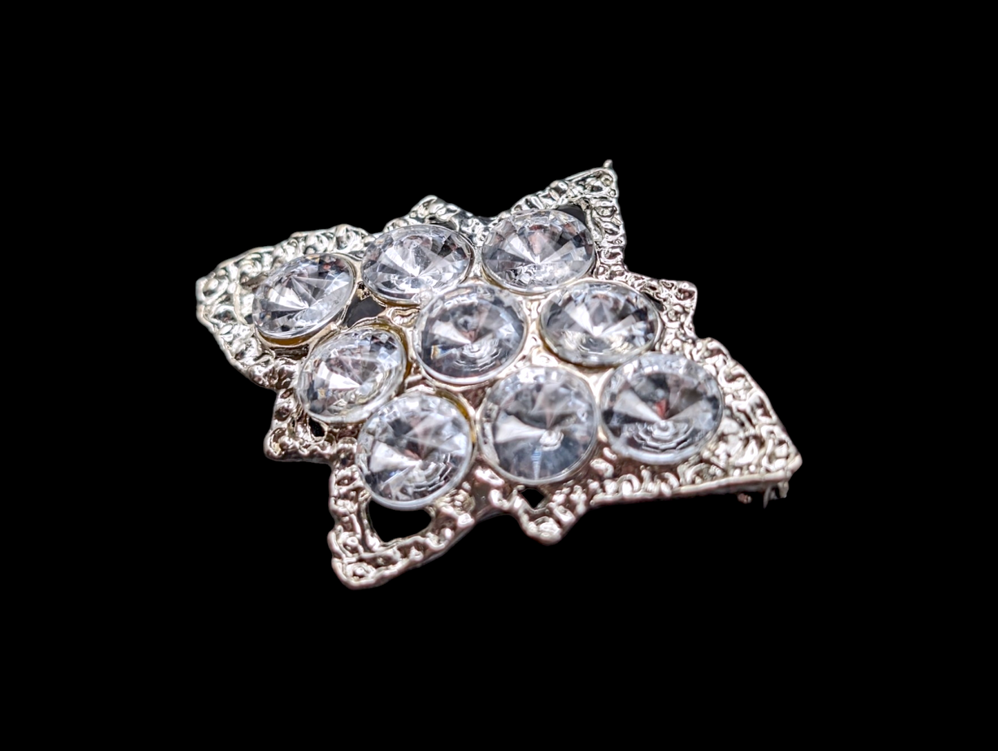 1960s Brilliant Star Crystal Rhinestone Brooch Pin