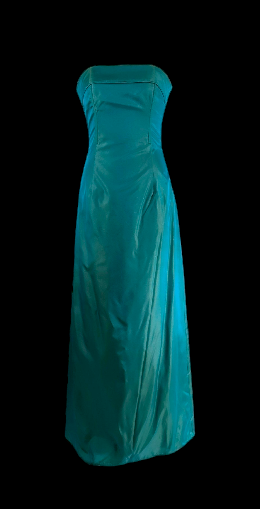 2000s Y2K Gunne Sax Strapless Aqua Iridescent Prom Dress with Shimmer – HobbyBobbins