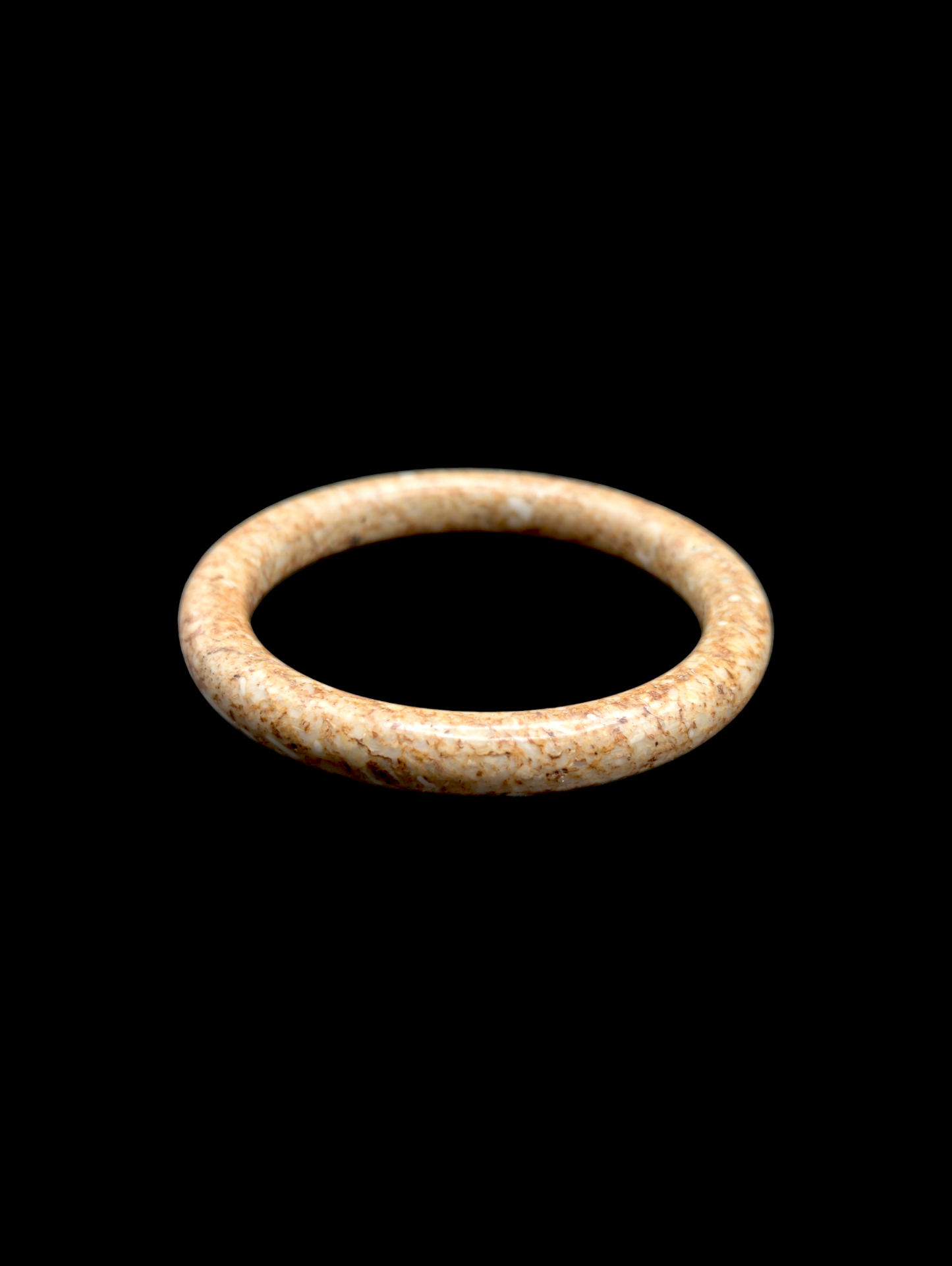 Vintage Beige Polished Natural Granite Stone Bangle Bracelet