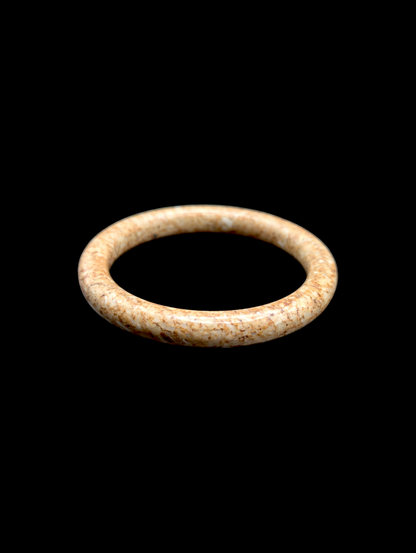 Vintage Beige Polished Natural Granite Stone Bangle Bracelet