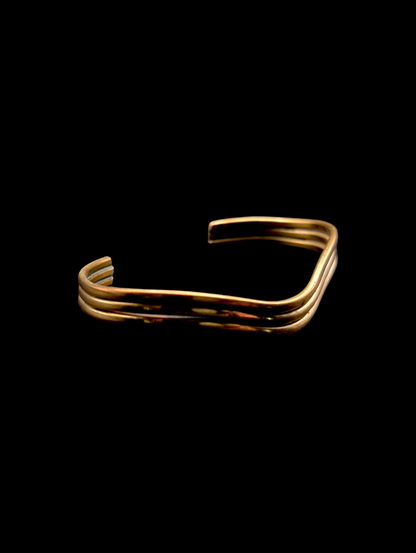 Mid-Century Modern Sergio California Three Row Copper Cuff Bracelet