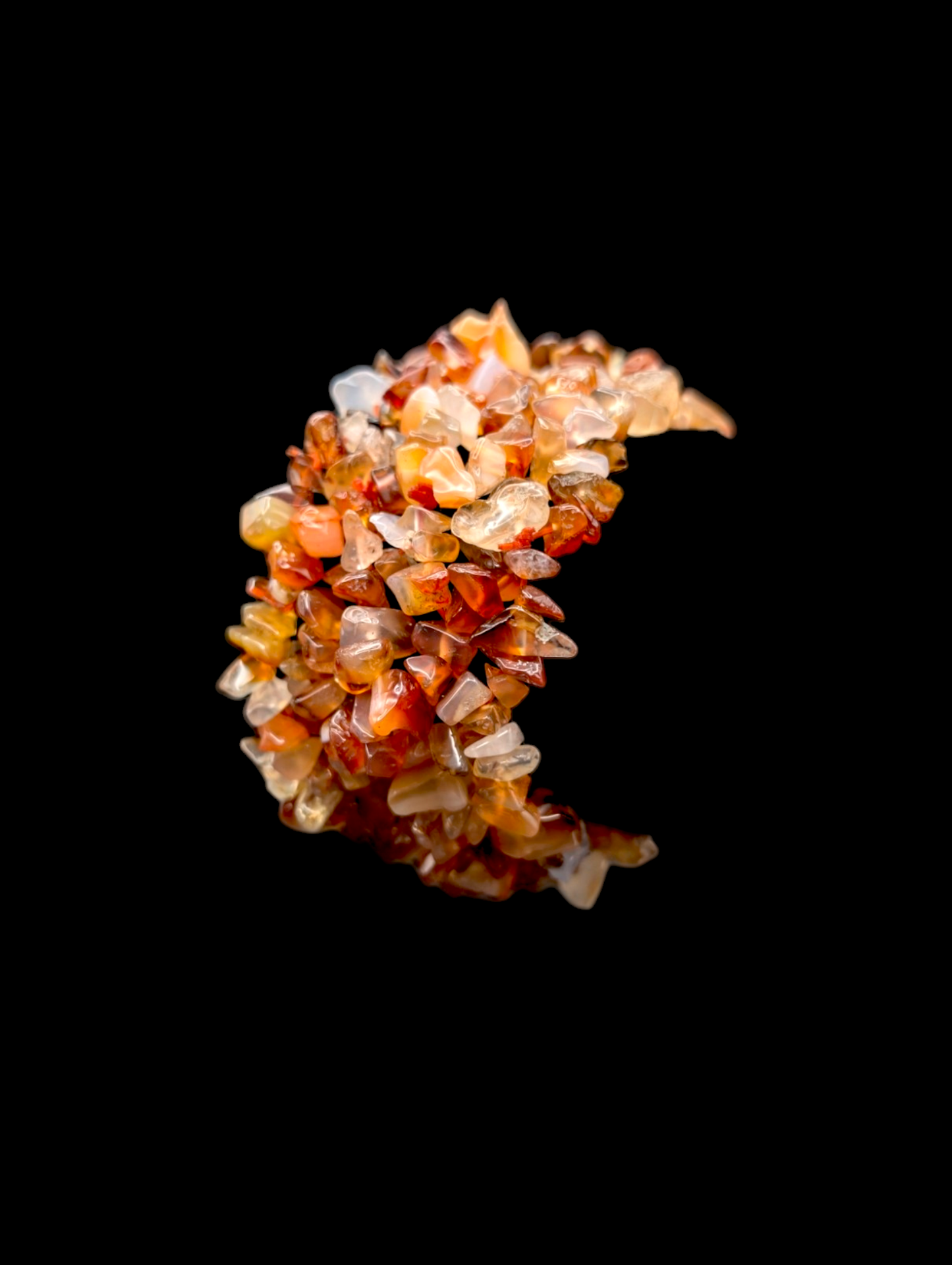 Vintage "Orange Creamcicle" Genuine Carnelian and Quartz Chip Stretch Bracelet