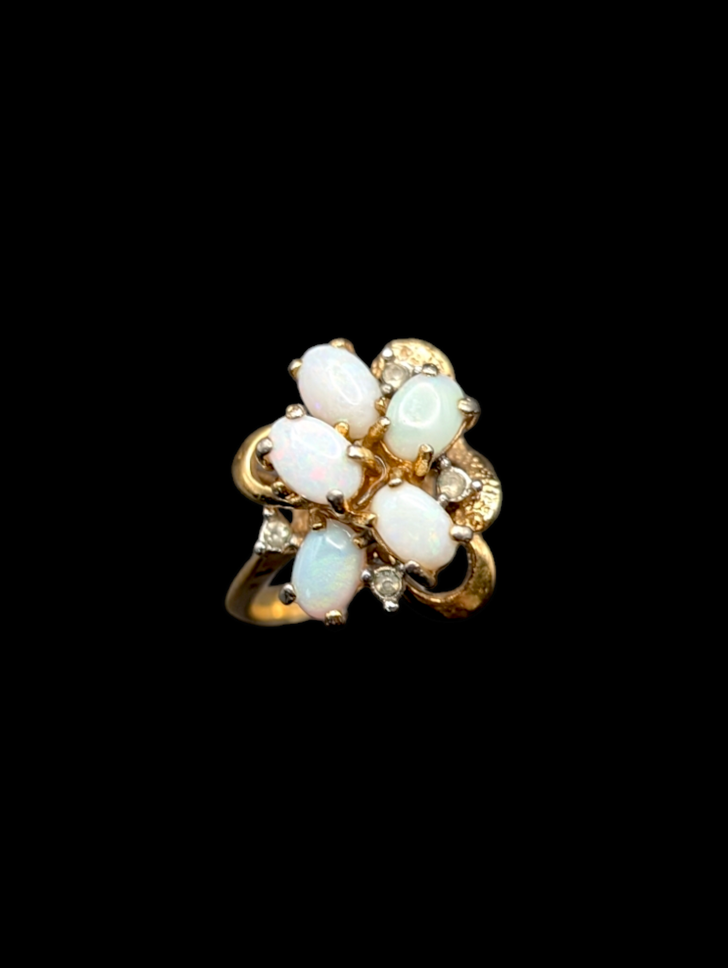 Vintage 14kt GE Gold and Opal Cluster Ring