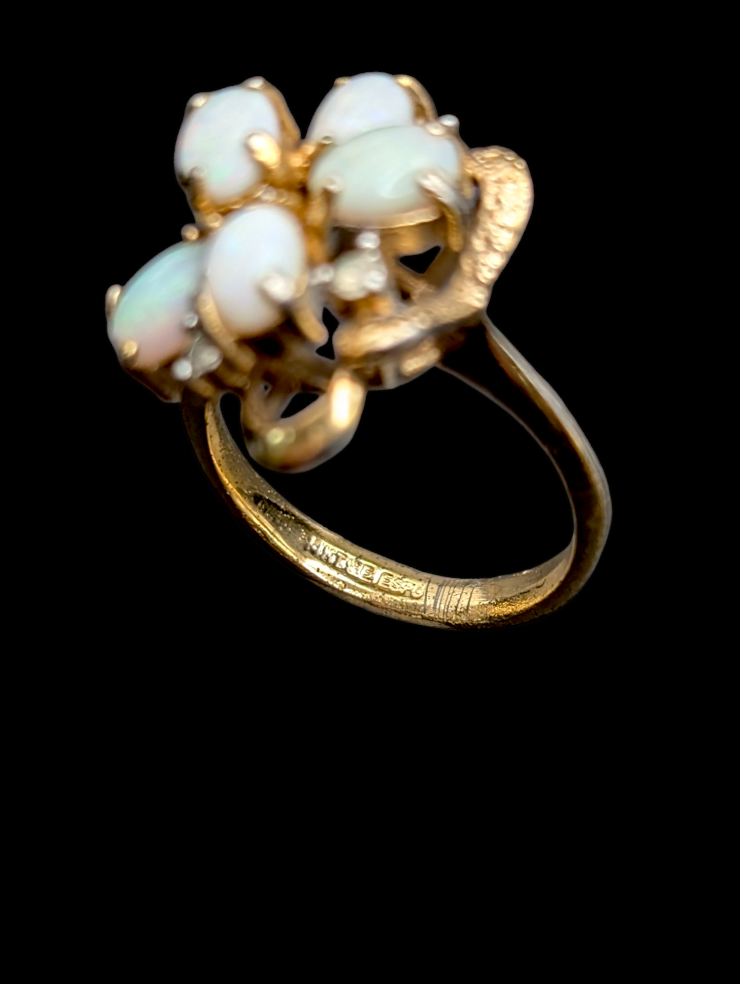 Vintage 14kt GE Gold and Opal Cluster Ring