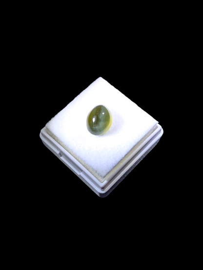 Cabochon Cut 3.15 Carat Genuine Green Moonstone