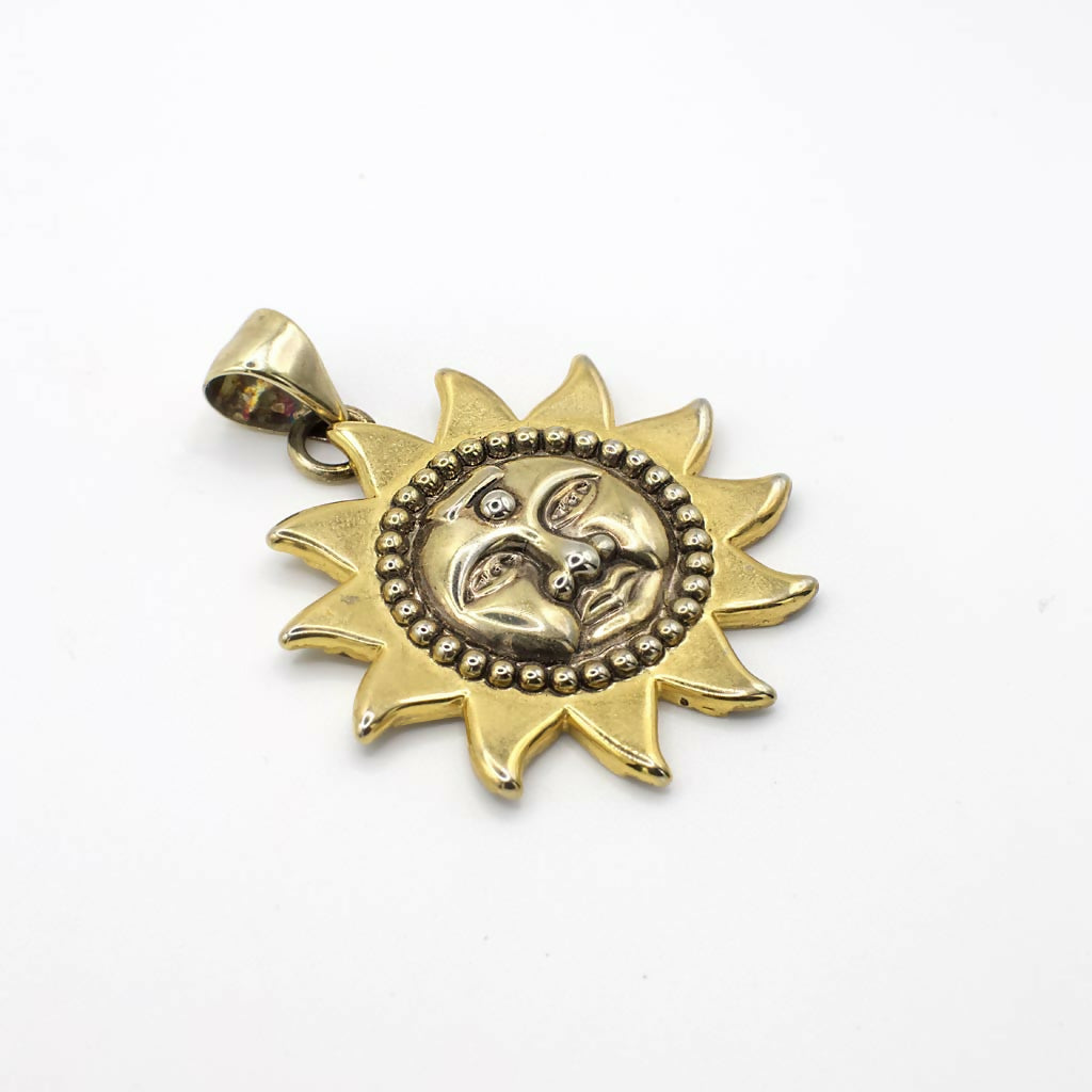 Vintage Gold Tone Sun Pendant