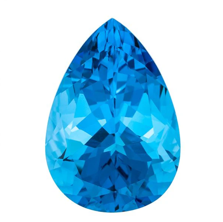 3.7 Carat Pear Cut Royal Swiss Blue Genuine Topaz Loose Gemstone