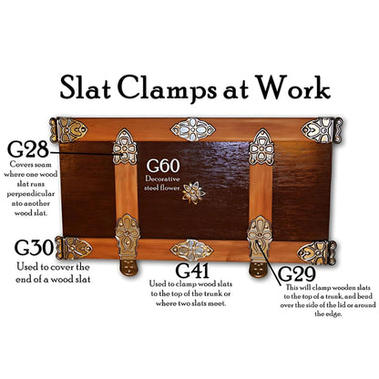 Steel Trunk Rosette: Classic Decorative Ornament for Antique Trunk Restoration