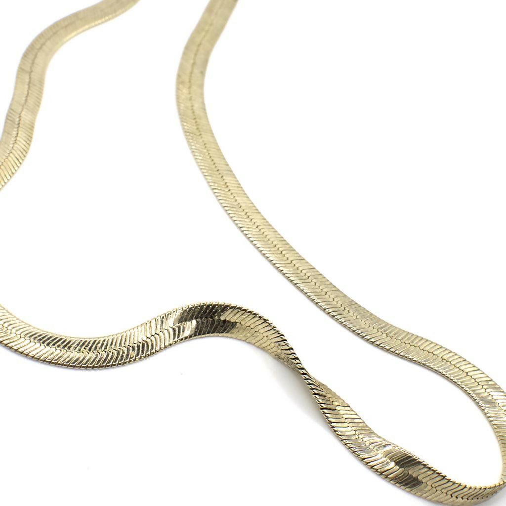 24K Gold Bond Herringbone Chain Necklaced