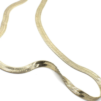 24K Gold Bond Herringbone Chain Necklaced