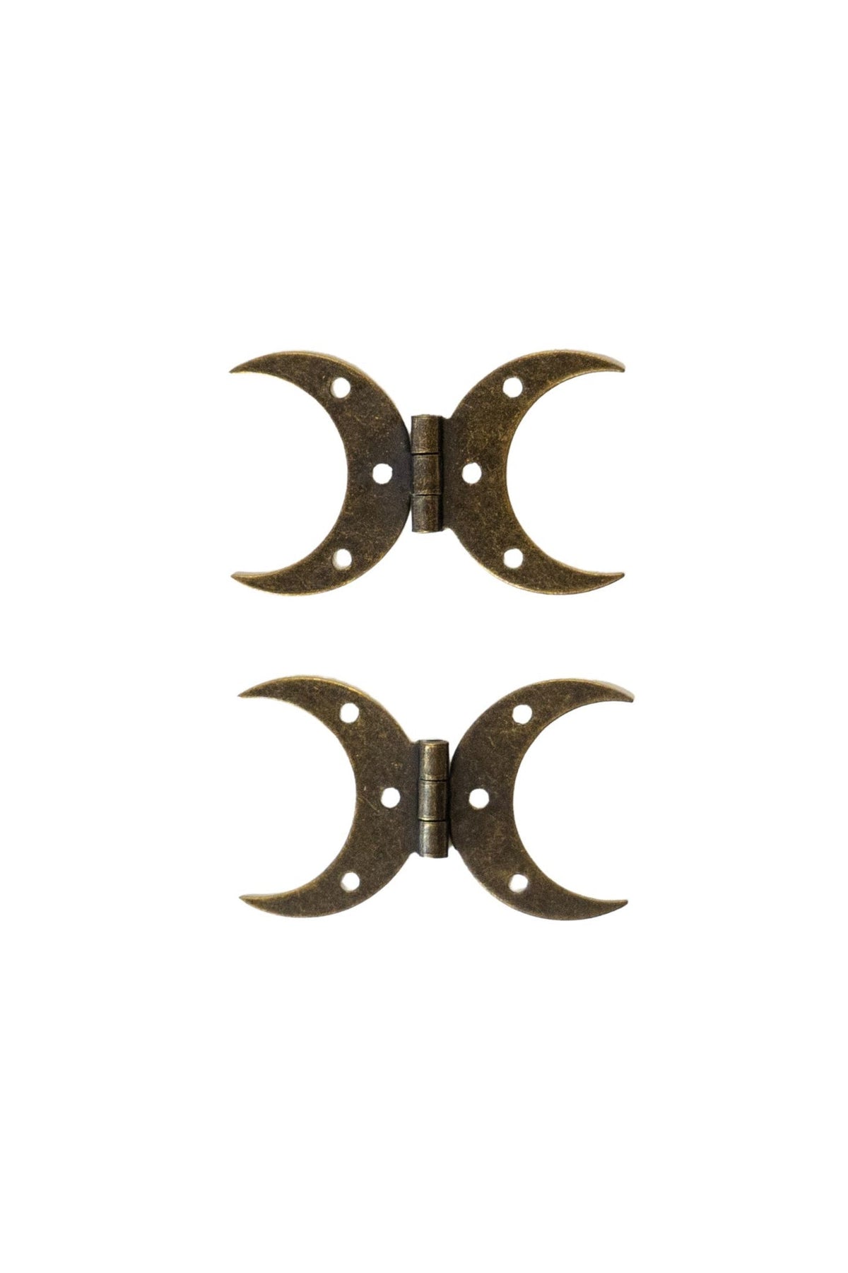 Small Steel Crescent Moon Hinge with Bronze Finish - Set of 2