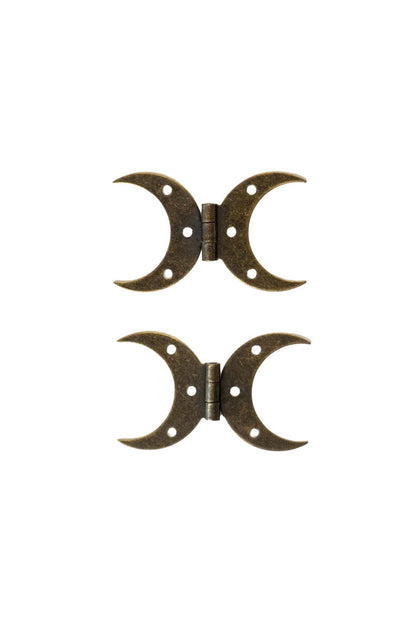 Small Steel Crescent Moon Hinge with Bronze Finish - Set of 2