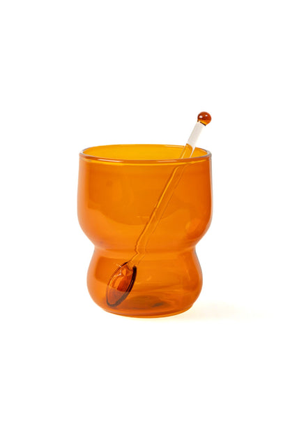 Vintage Inspired Double Tiered Orange Bubble Juice Glass
