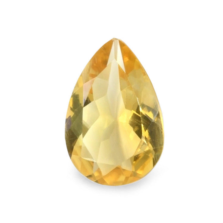 5.3 Carat Pear Cut Faceted Pale Yellow Genuine Citrine Loose Gemstone