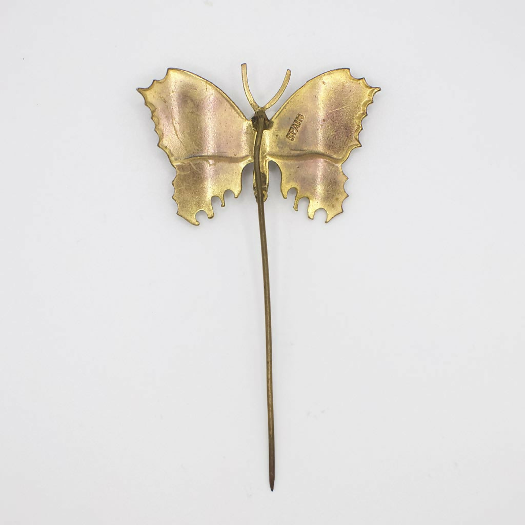 Vintage Damascene Butterfly Stickpin