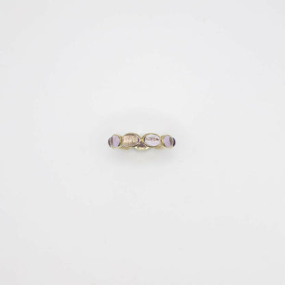 Vintage Genuine Amethyst Eternity Band In 10K Yellow Gold