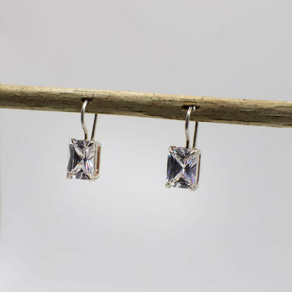 Vintage Silver Tone Crystal Earrings