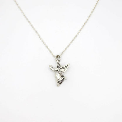 Vintage Angel Pendant Sterling Silver Necklace