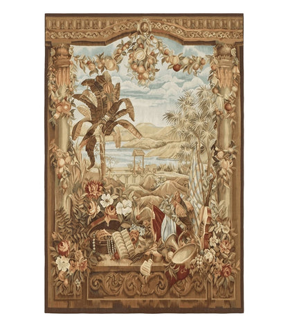 Vintage French Tapestry 5x7, Handmade, Wool, Aubusson Weave