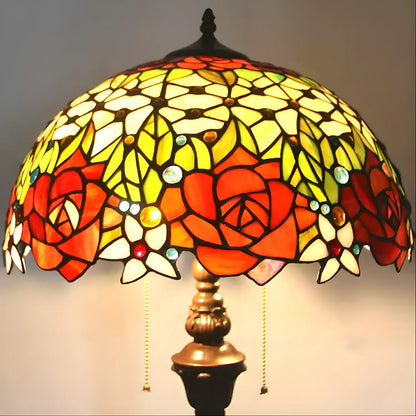 Antique Tiffany-Style Lamp Shades in Blooming Rose Glass