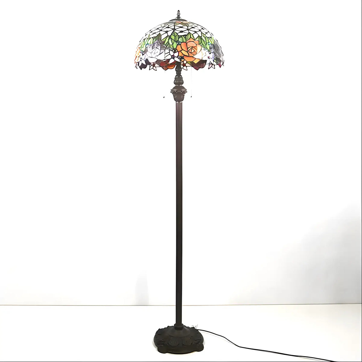Antique Tiffany-Style Lamp Shades in Blooming Rose Glass