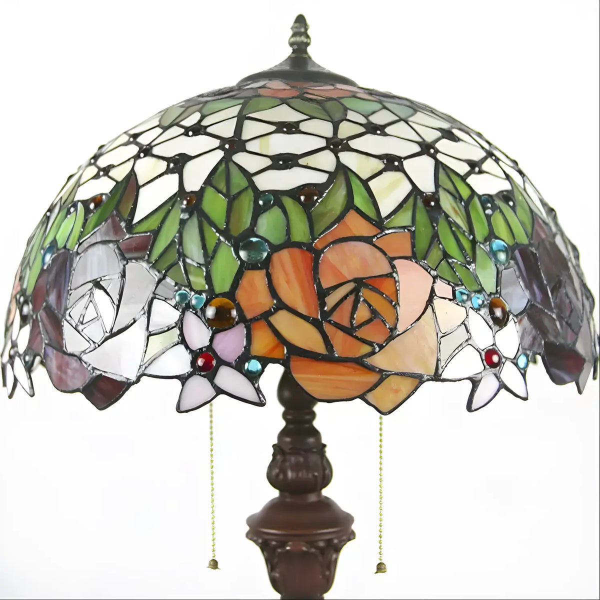 Antique Tiffany-Style Lamp Shades in Blooming Rose Glass