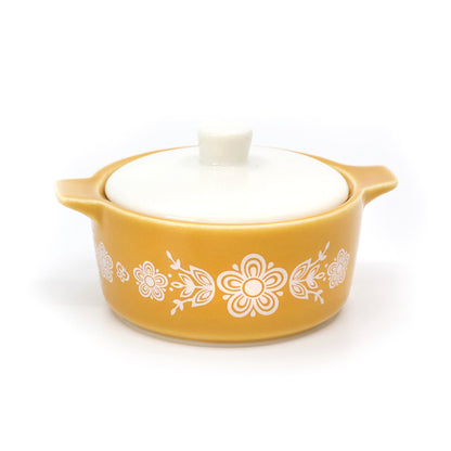 Pyrex-Inspired Butterfly Gold Casserole Ceramic Trinket Box