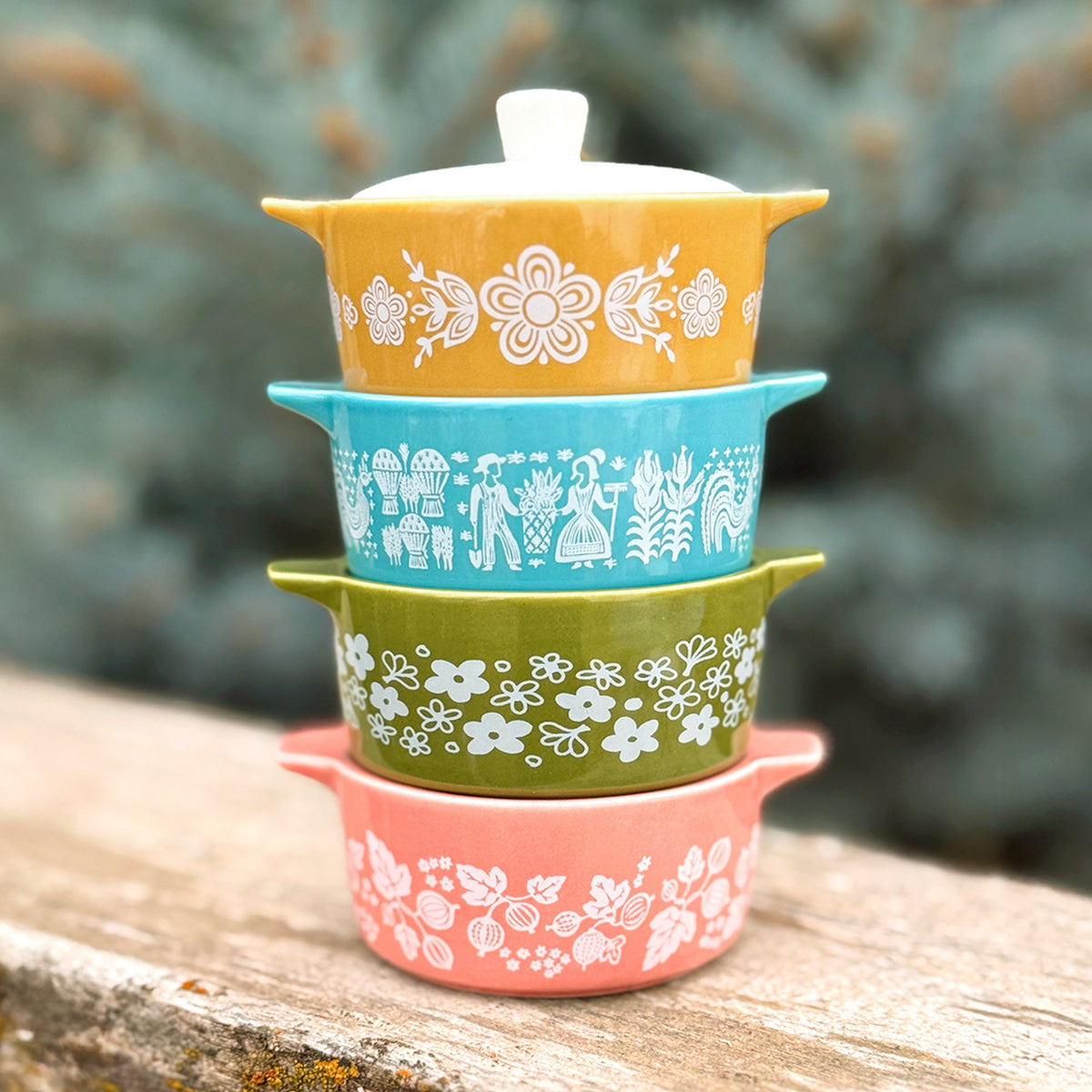 Pyrex-Inspired Butterprint Casserole Ceramic Trinket Box