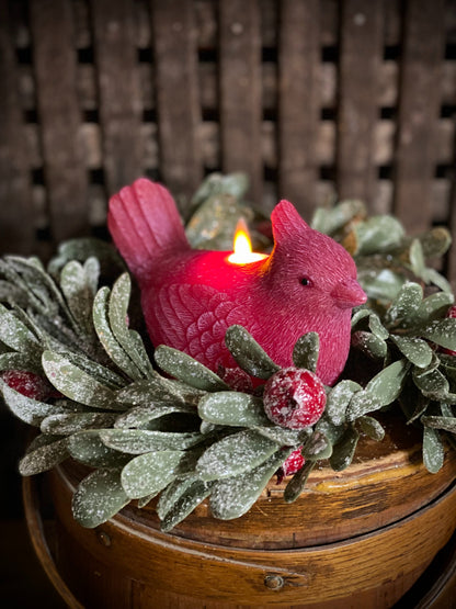 Cardinal Shaped Moving Flame LED Wax Candle