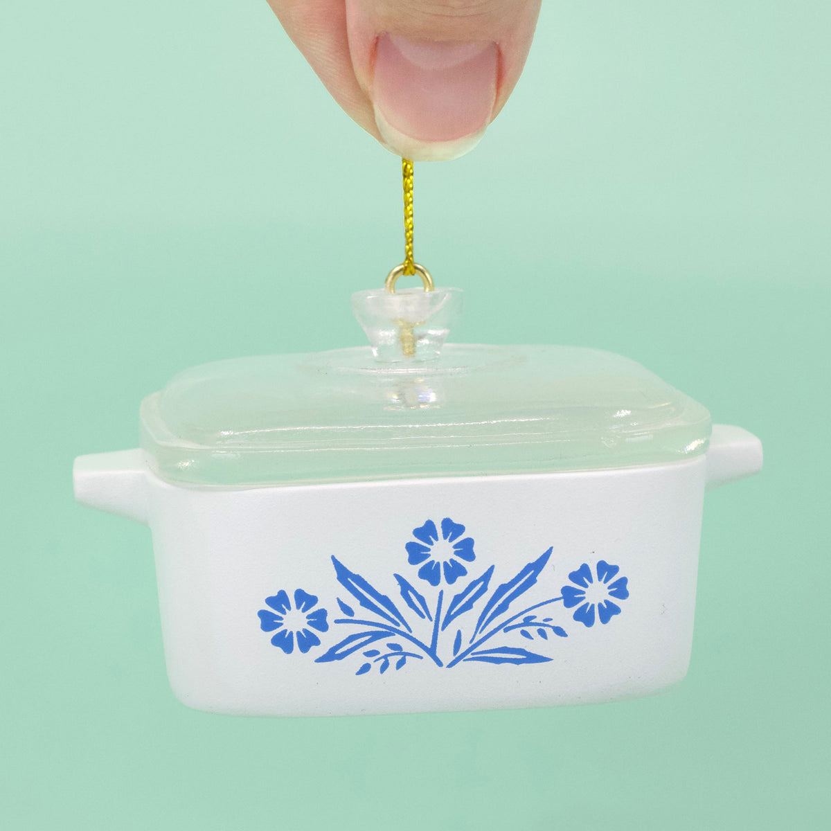 Mini Cornflower Ornament – Corning Ware–Inspired Casserole