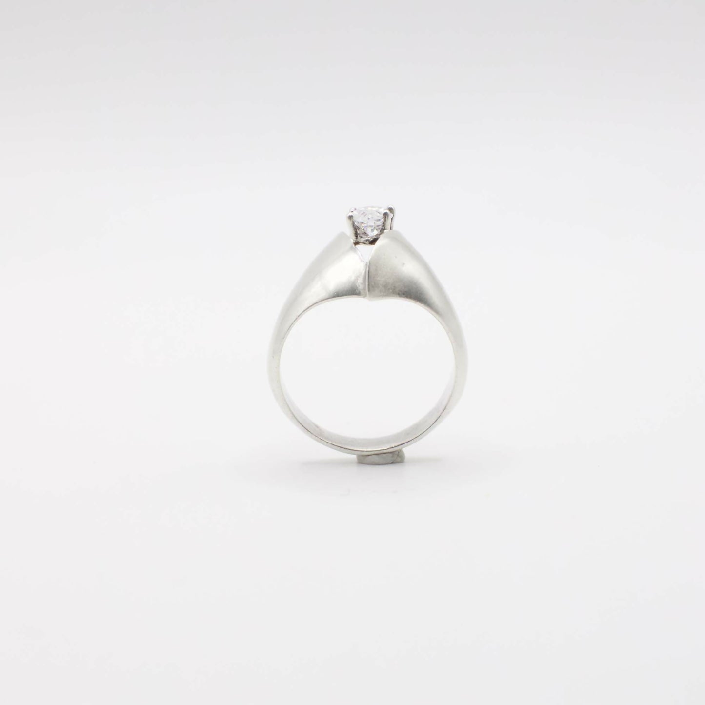 Vintage Marquis Simulated Diamond Ring In Sterling Silver