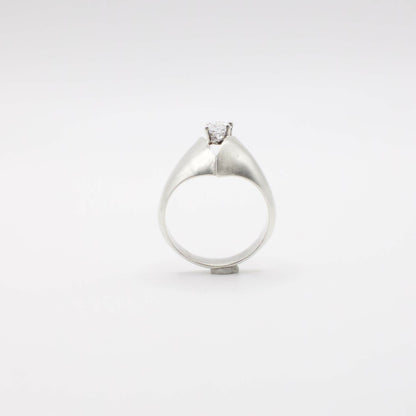 Vintage Marquis Simulated Diamond Ring In Sterling Silver