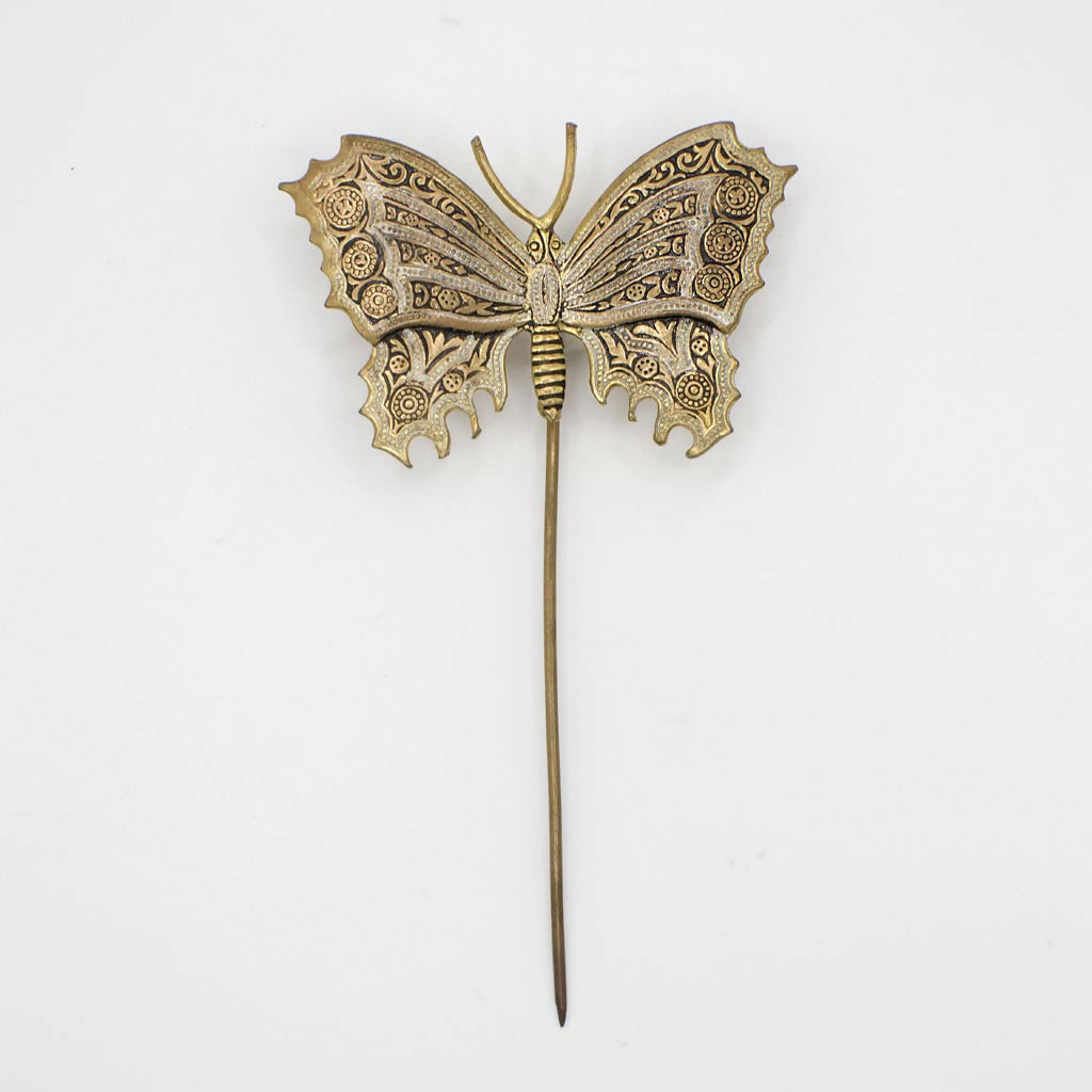 Vintage Damascene Butterfly Stickpin