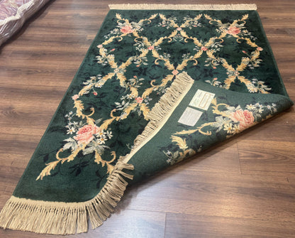 Karastan Garden of Eden Rug 4x6, Green Savonnerie 509/1733, Original Discontinued Vintage Karastan Carpet