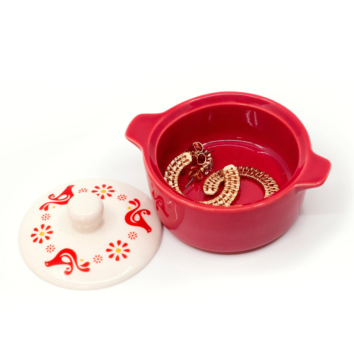 Pyrex-Inspired Friendship Casserole Ceramic Trinket Box