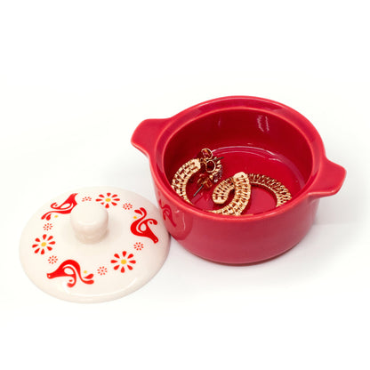 Pyrex-Inspired Friendship Casserole Ceramic Trinket Box