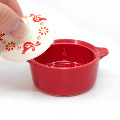 Pyrex-Inspired Friendship Casserole Ceramic Trinket Box
