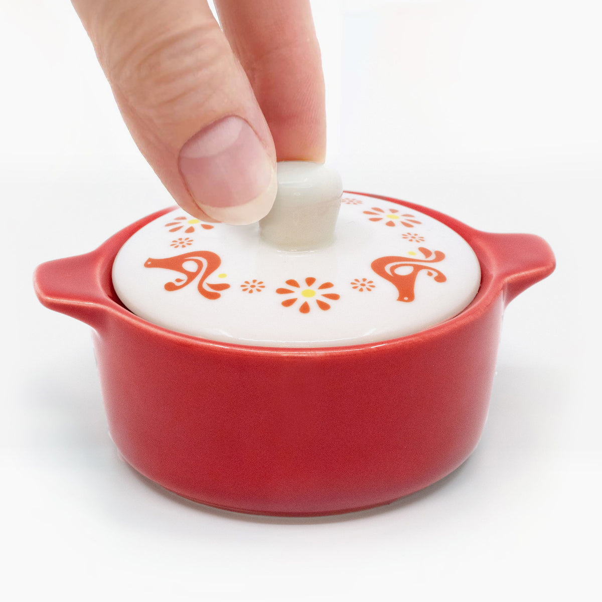 Pyrex-Inspired Friendship Casserole Ceramic Trinket Box