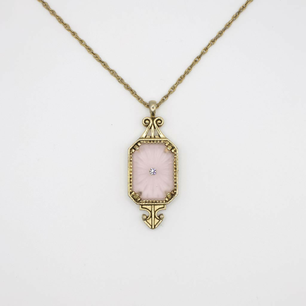 Camphor Glass Inspired Gold Tone Necklace