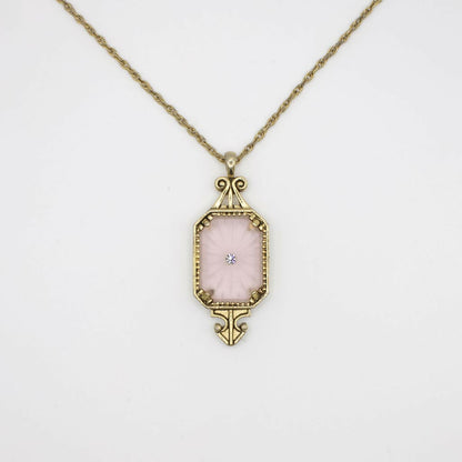 Camphor Glass Inspired Gold Tone Necklace