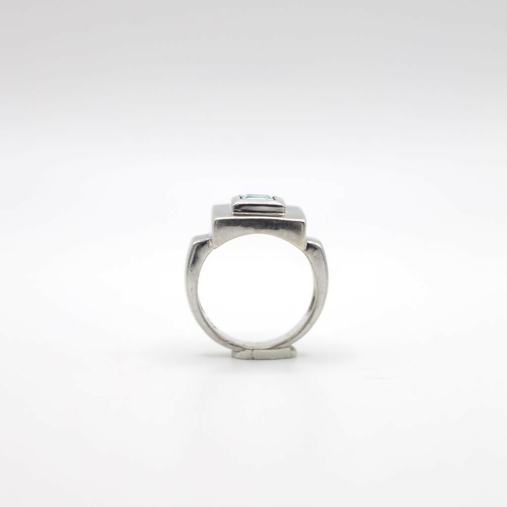 Vintage Genuine Topaz and Sterling Silver Ring