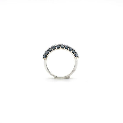 Vintage Genuine Earth Mined Blue and White Diamond Half Eternity Band