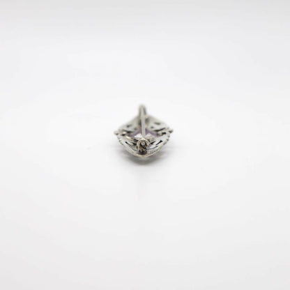 Antique Arts and Crafts Era Genuine Earth Mined Amethyst and Marcasite Brooch Pin In Sterling Silver