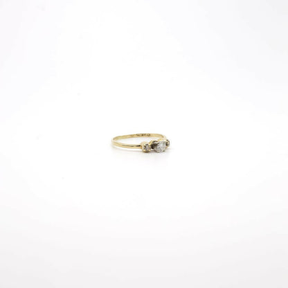 Vintage 14K Yellow Gold and Genuine Diamond Pinky Ring