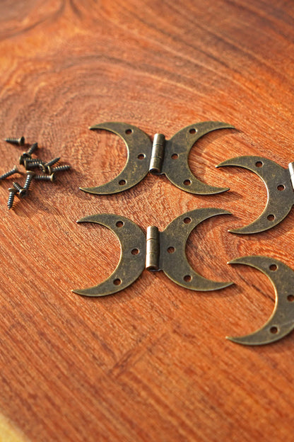 Small Steel Crescent Moon Hinge with Bronze Finish - Set of 2