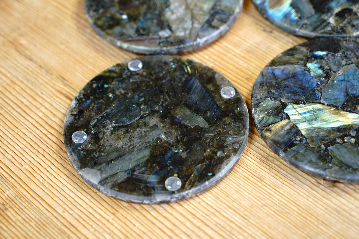 Round Labradorite Coasters
